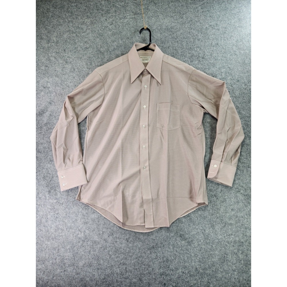 Vtg Towncraft Shirt  Mens 16 Polyester Nylon Disco Collar MCM‎ Atomic 60s 70s